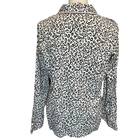 Victoria's Secret Leopard Print Cotton Pajama Top.  Size S - Picture 3 of 6